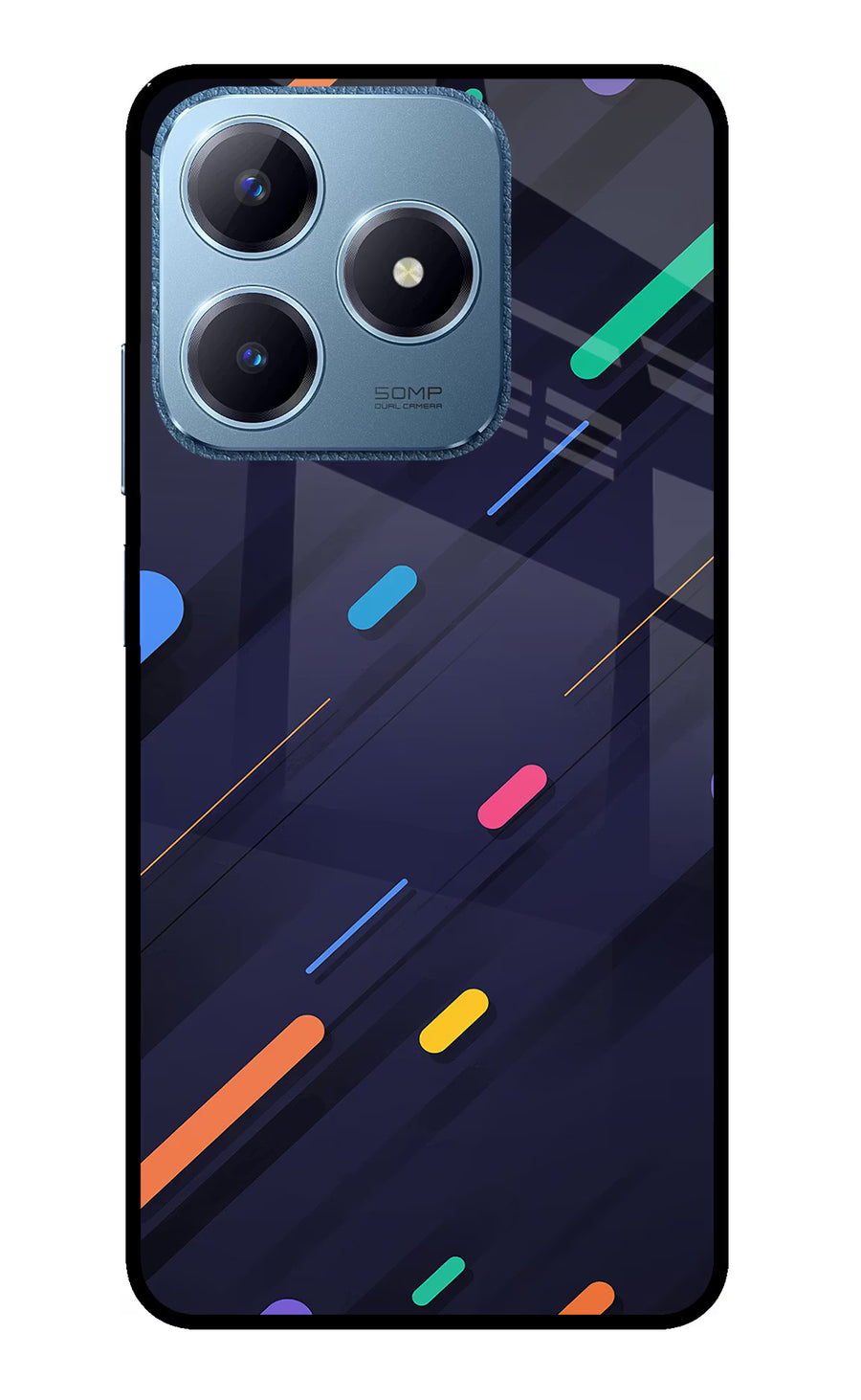 Abstract Design Realme C63 Back Cover, Glass case