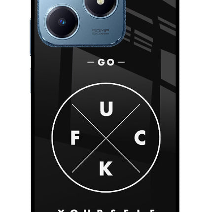 Go Fuck Yourself Realme C63 Glass Case Back Cover by Casekaro