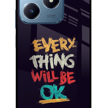Everything Will Be Ok Realme C63 Glass Case Back Cover by Casekaro