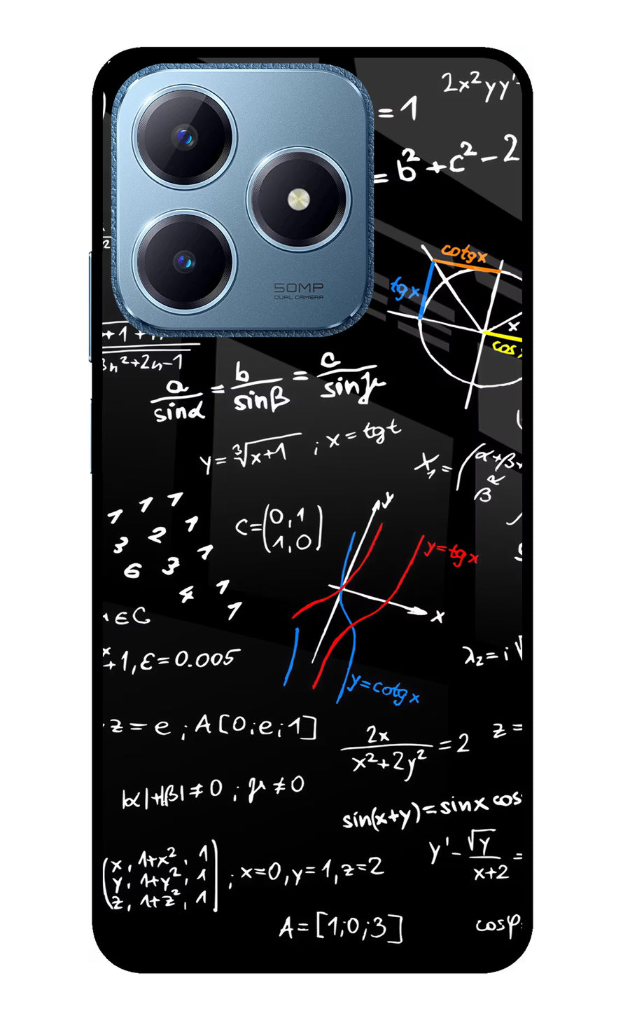 Mathematics Formula Realme C63 Back Cover, Glass case