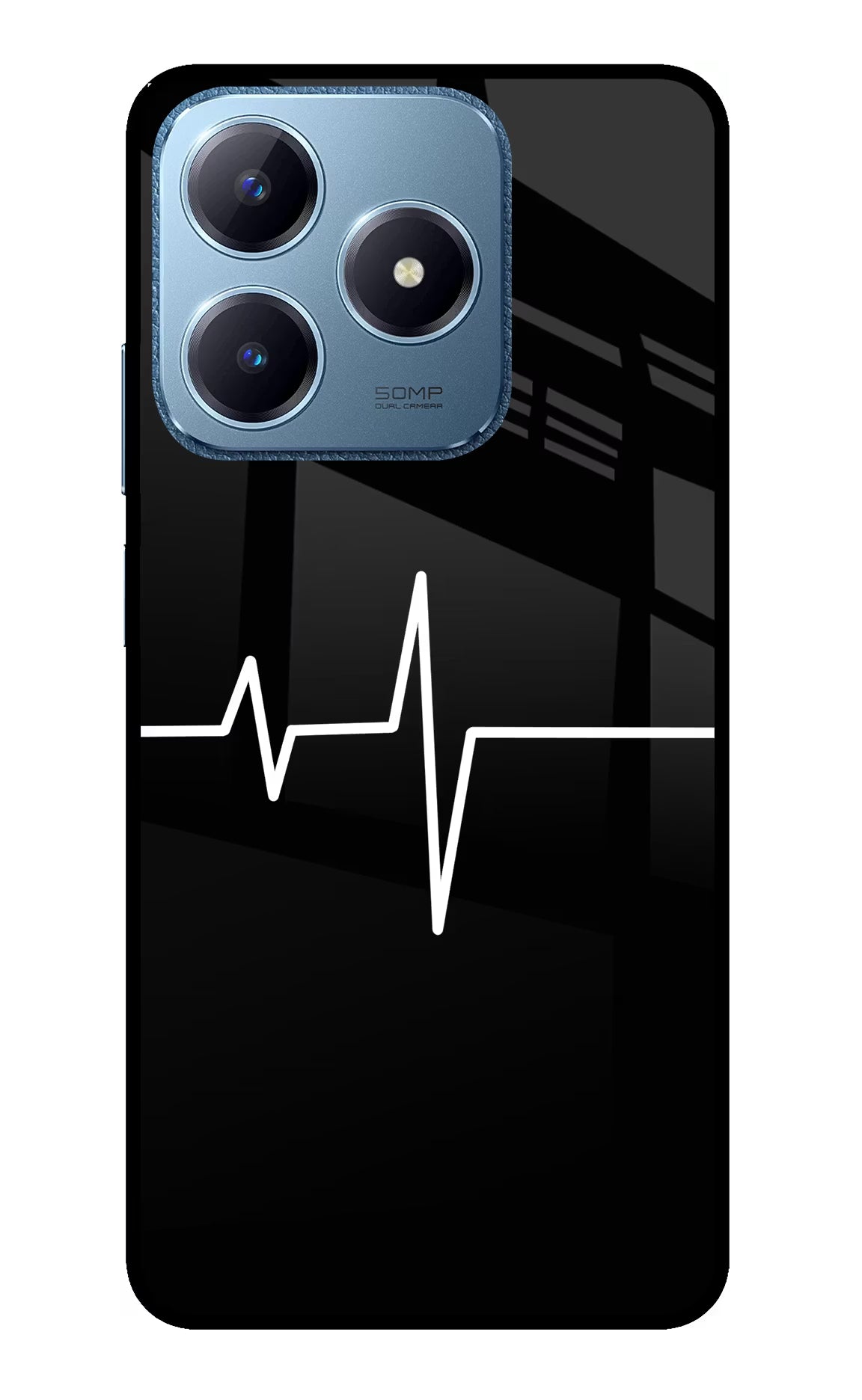 Heart Beats Realme C63 Glass Case Back Cover by Casekaro