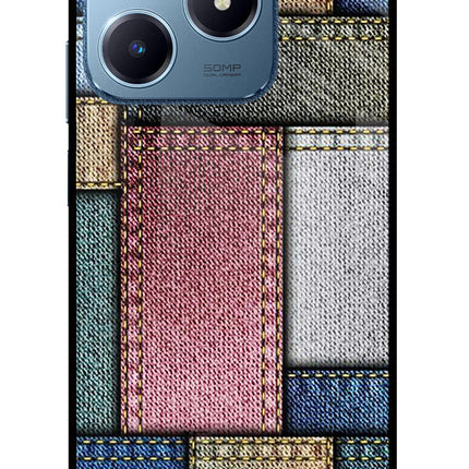 Multicolor Jeans Realme C63 Glass Case Back Cover by Casekaro