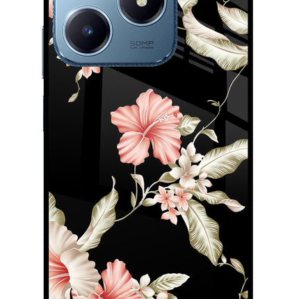 Flowers Realme C63 Glass Case Back Cover by Casekaro