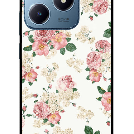 Flowers Realme C63 Glass Case Back Cover by Casekaro