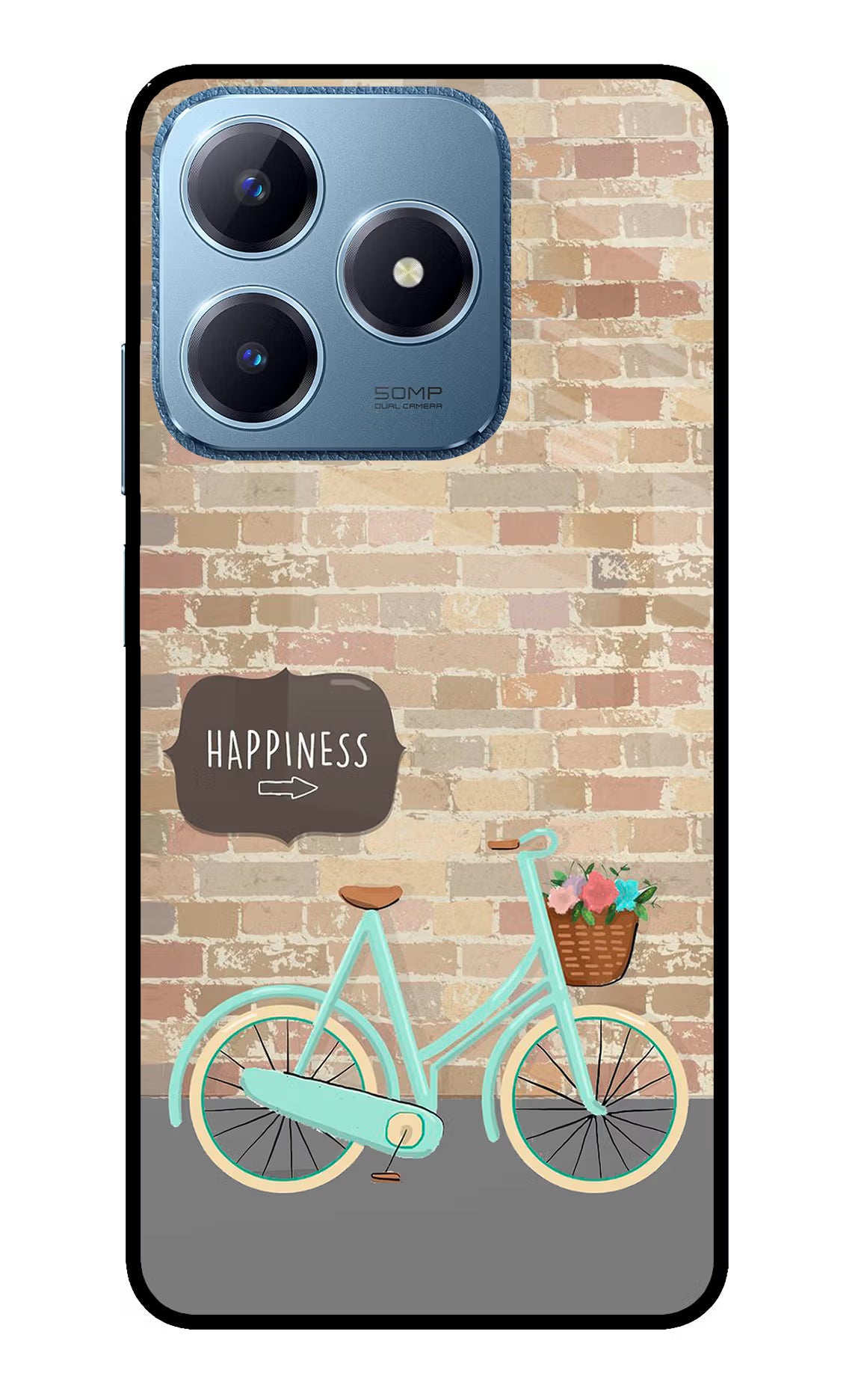 Happiness Artwork Realme C63 Glass Case