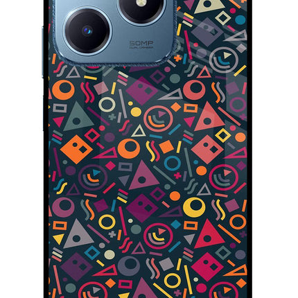 Geometric Abstract Realme C63 Glass Case Back Cover by Casekaro
