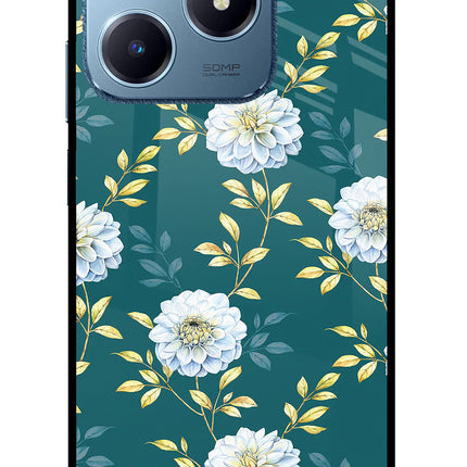 Flowers Realme C63 Glass Case Back Cover by Casekaro
