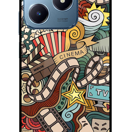 Cinema Abstract Realme C63 Glass Case Back Cover by Casekaro