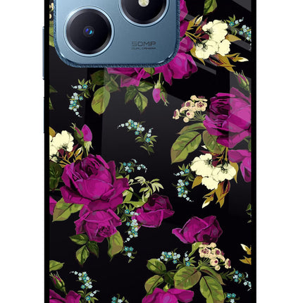 Flowers Realme C63 Glass Case Back Cover by Casekaro