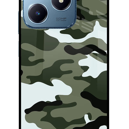 Camouflage Realme C63 Glass Case Back Cover by Casekaro