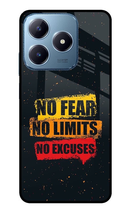 No Fear No Limits No Excuse Realme C63 Glass Case
