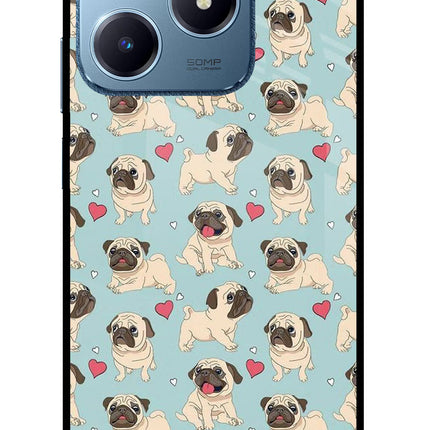 Pug Dog Realme C63 Glass Case Back Cover by Casekaro