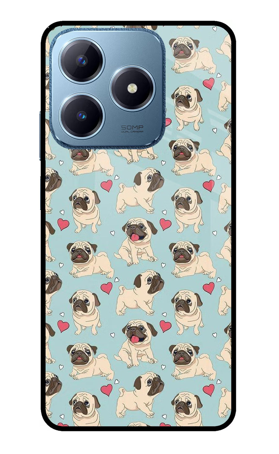 Pug Dog Realme C63 Back Cover, Glass case