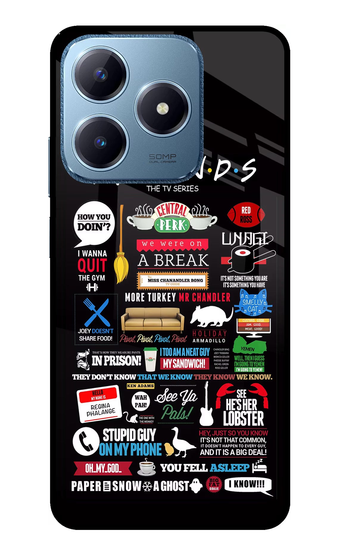 FRIENDS Realme C63 Glass Case Back Cover by Casekaro