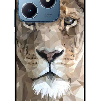 Lion Art Realme C63 Glass Case Back Cover by Casekaro