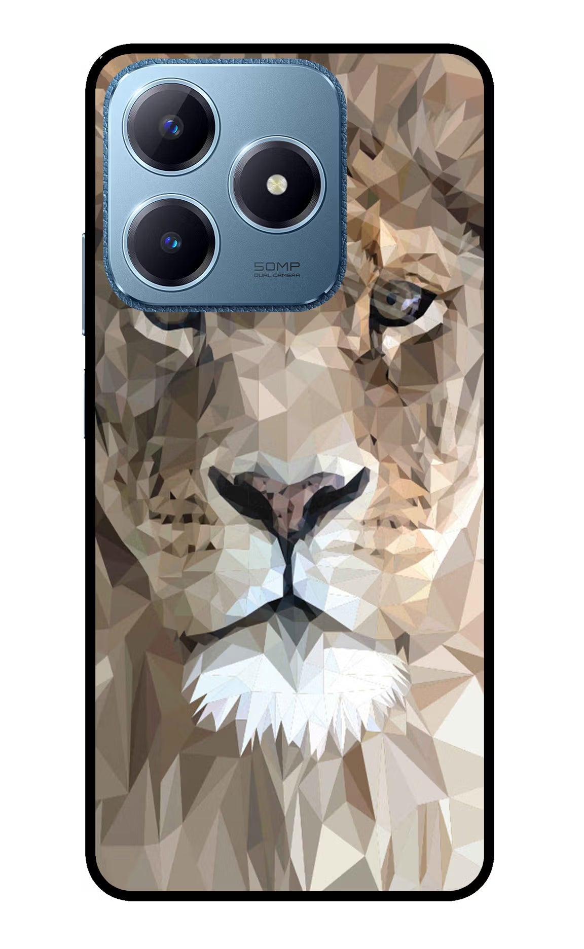 Lion Art Realme C63 Glass Case Back Cover by Casekaro