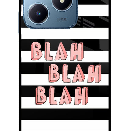 Blah Blah Blah Realme C63 Glass Case Back Cover by Casekaro