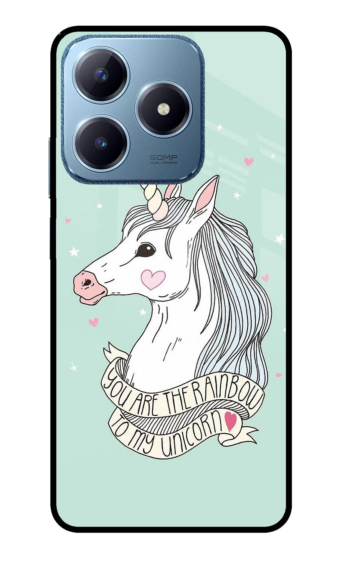 Unicorn Wallpaper Realme C63 Glass Case