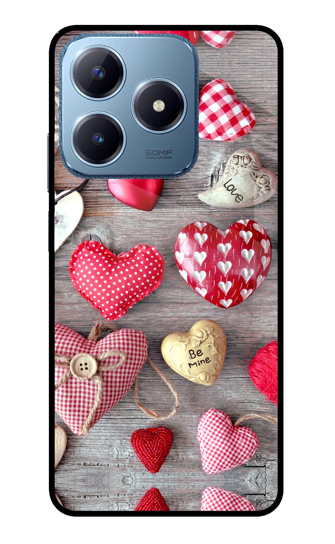 Love Wallpaper Realme C63 Glass Case Back Cover by Casekaro