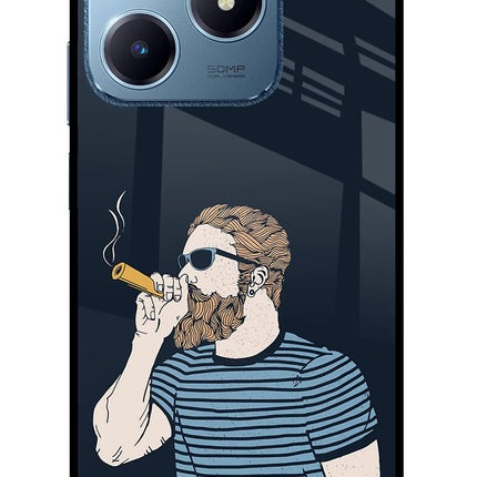 Smoking Realme C63 Glass Case Back Cover by Casekaro