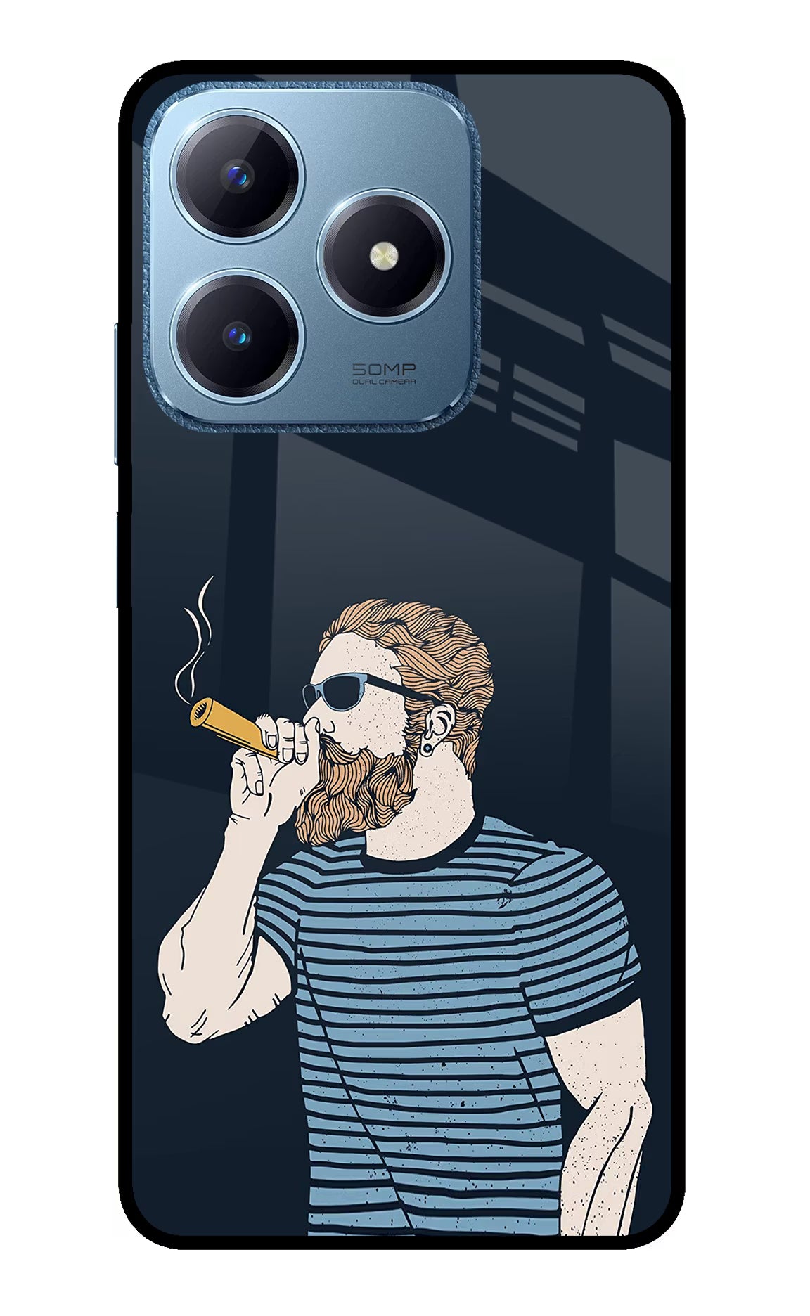 Smoking Realme C63 Glass Case Back Cover by Casekaro