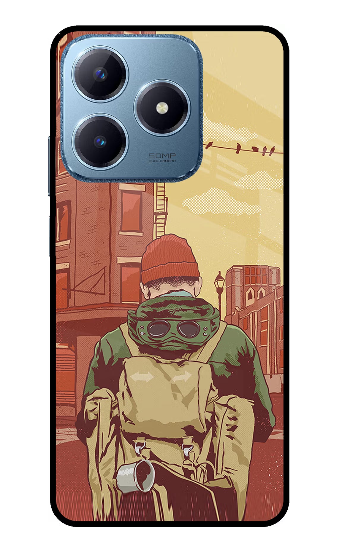 Adventurous Realme C63 Glass Case Back Cover by Casekaro