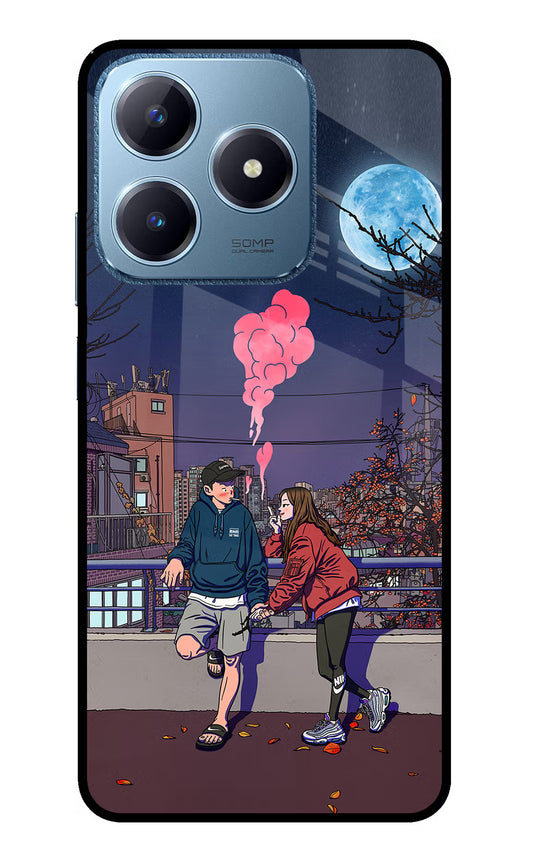 Chilling Couple Realme C63 Glass Case