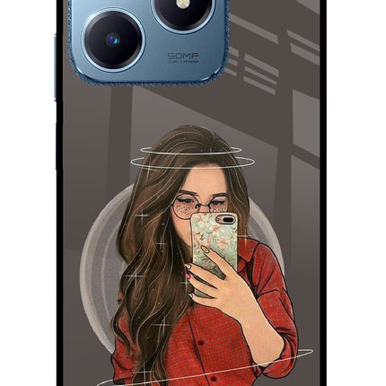 Selfie Queen Realme C63 Glass Case Back Cover by Casekaro