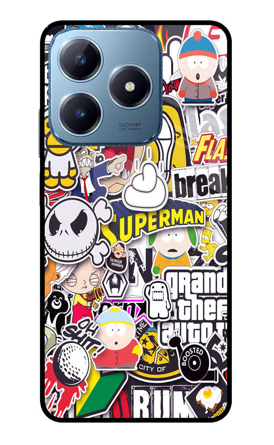 Sticker Bomb Realme C63 Glass Case