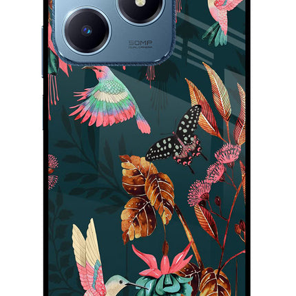Birds Realme C63 Glass Case Back Cover by Casekaro