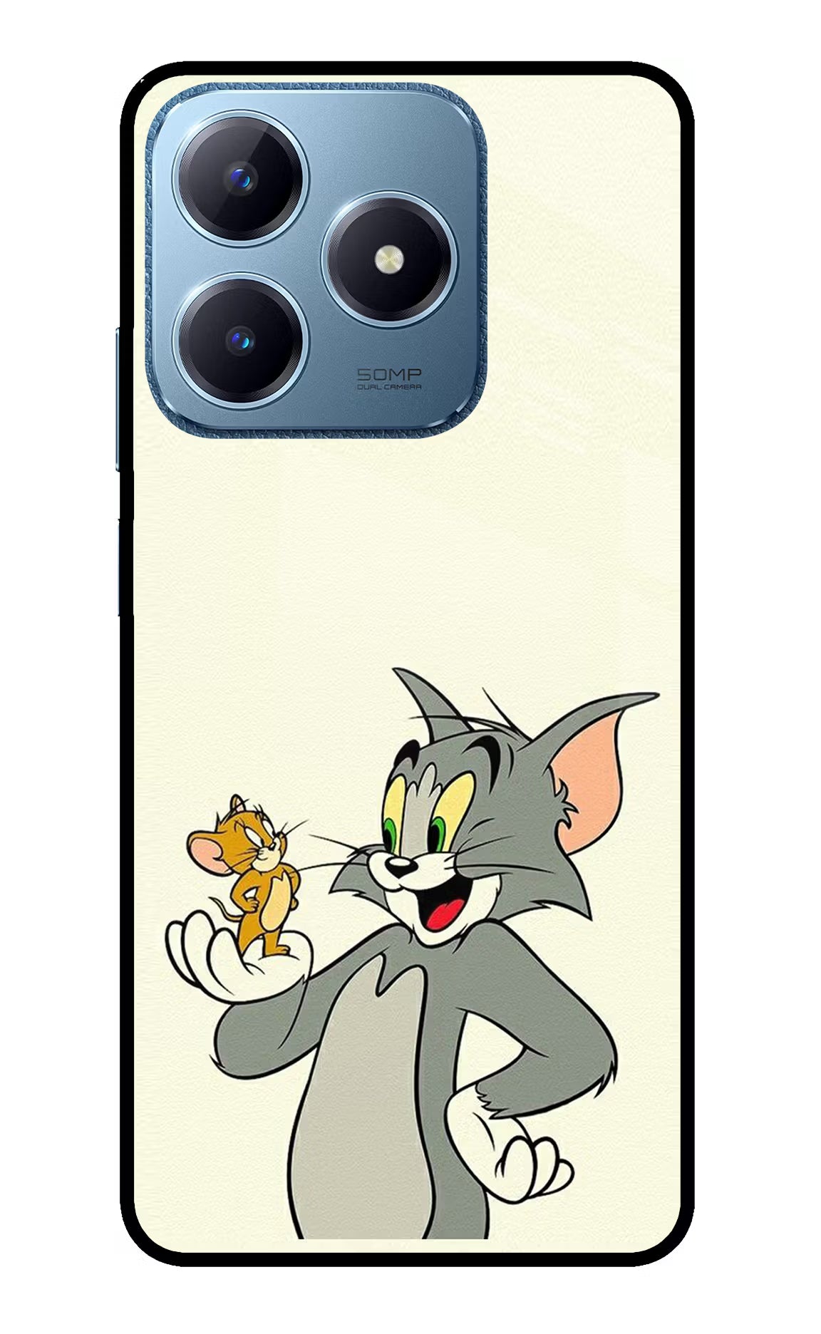 Tom & Jerry Realme C63 Glass Case Back Cover by Casekaro