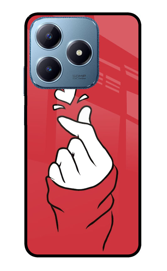 Korean Love Sign Realme C63 Glass Case
