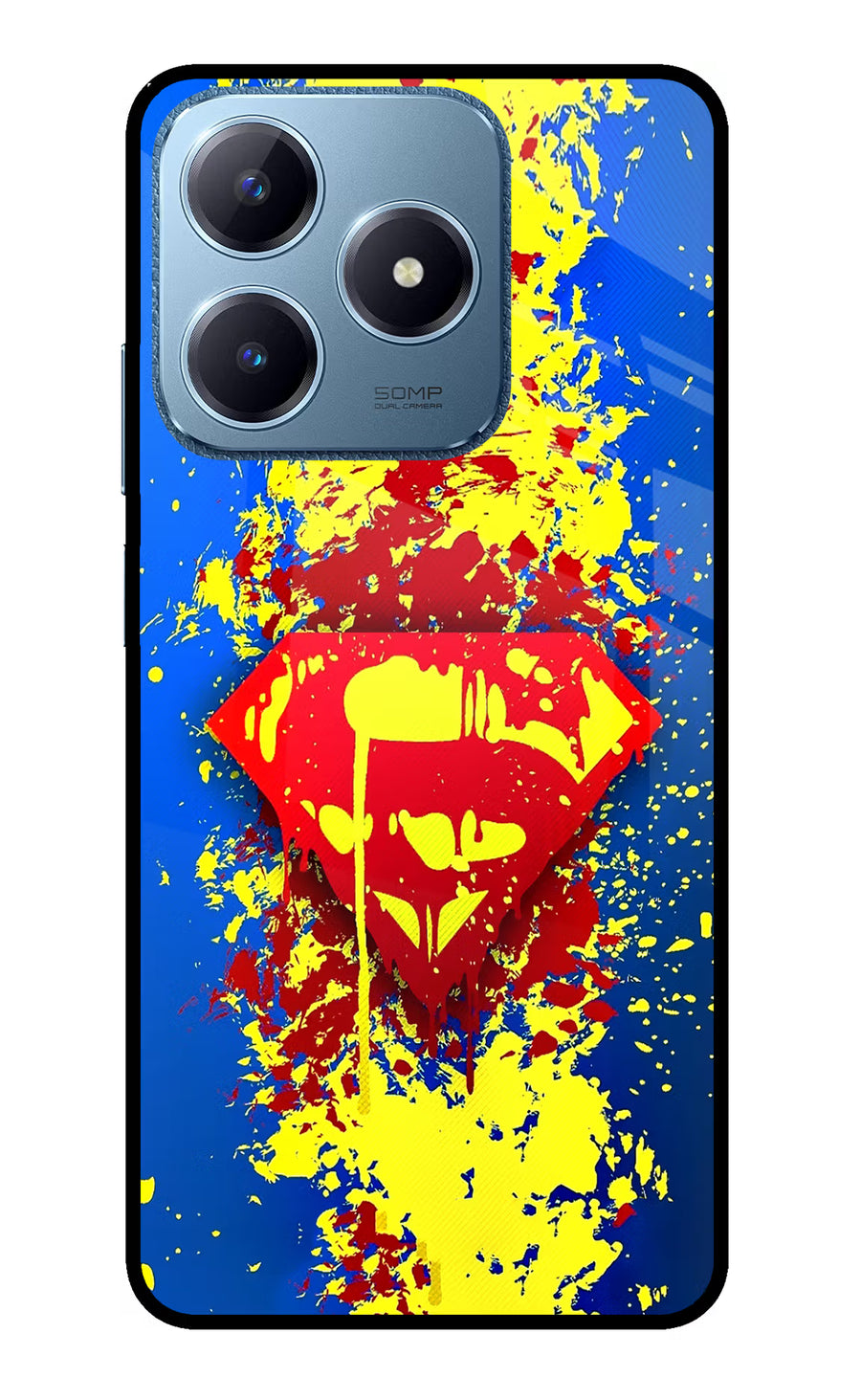 Superman logo Realme C63 Back Cover, Glass case