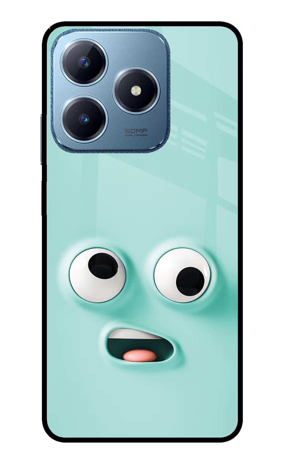 Funny Cartoon Realme C63 Glass Case Back Cover by Casekaro