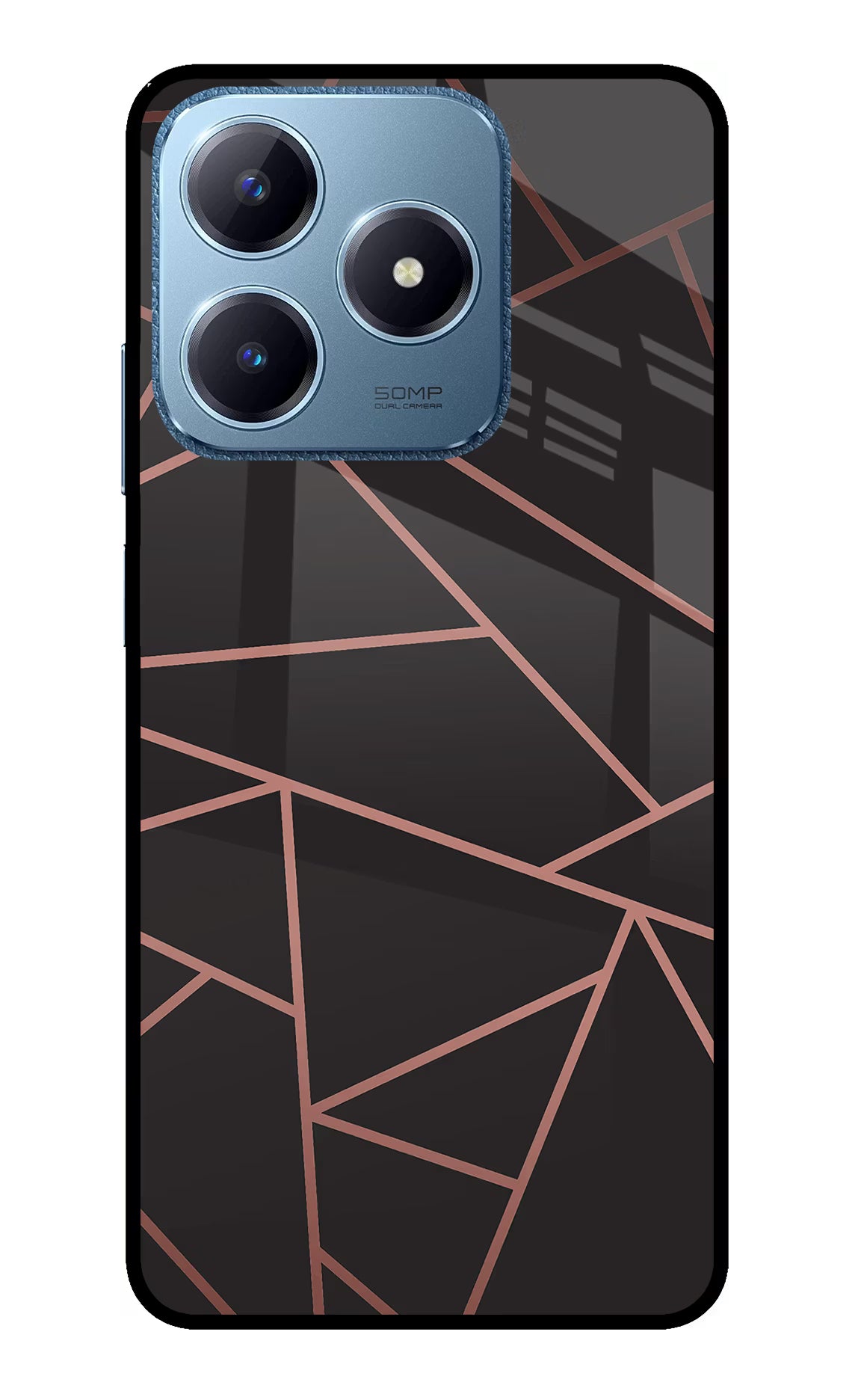 Geometric Pattern Realme C63 Glass Case Back Cover by Casekaro