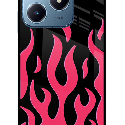 Fire Flames Realme C63 Glass Case Back Cover by Casekaro