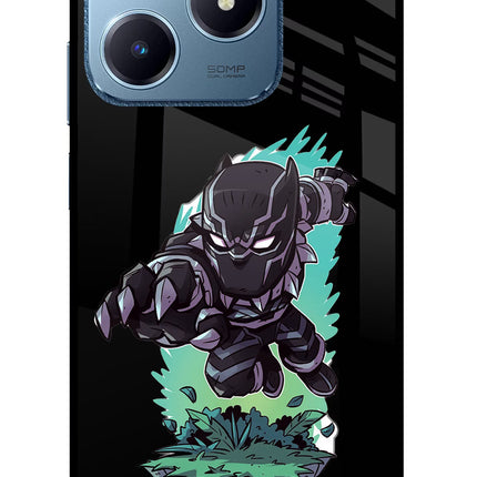 Black Panther Realme C63 Glass Case Back Cover by Casekaro