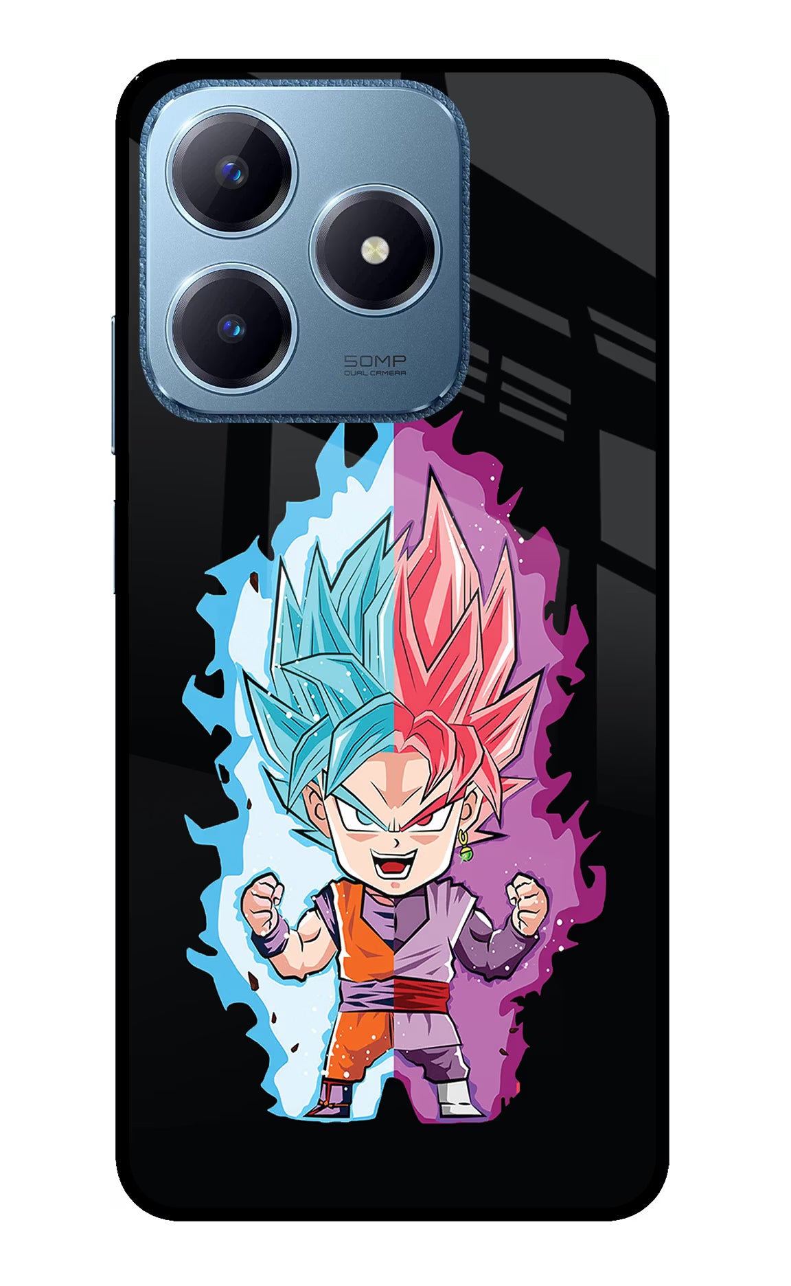 Chota Goku Realme C63 Glass Case Back Cover by Casekaro