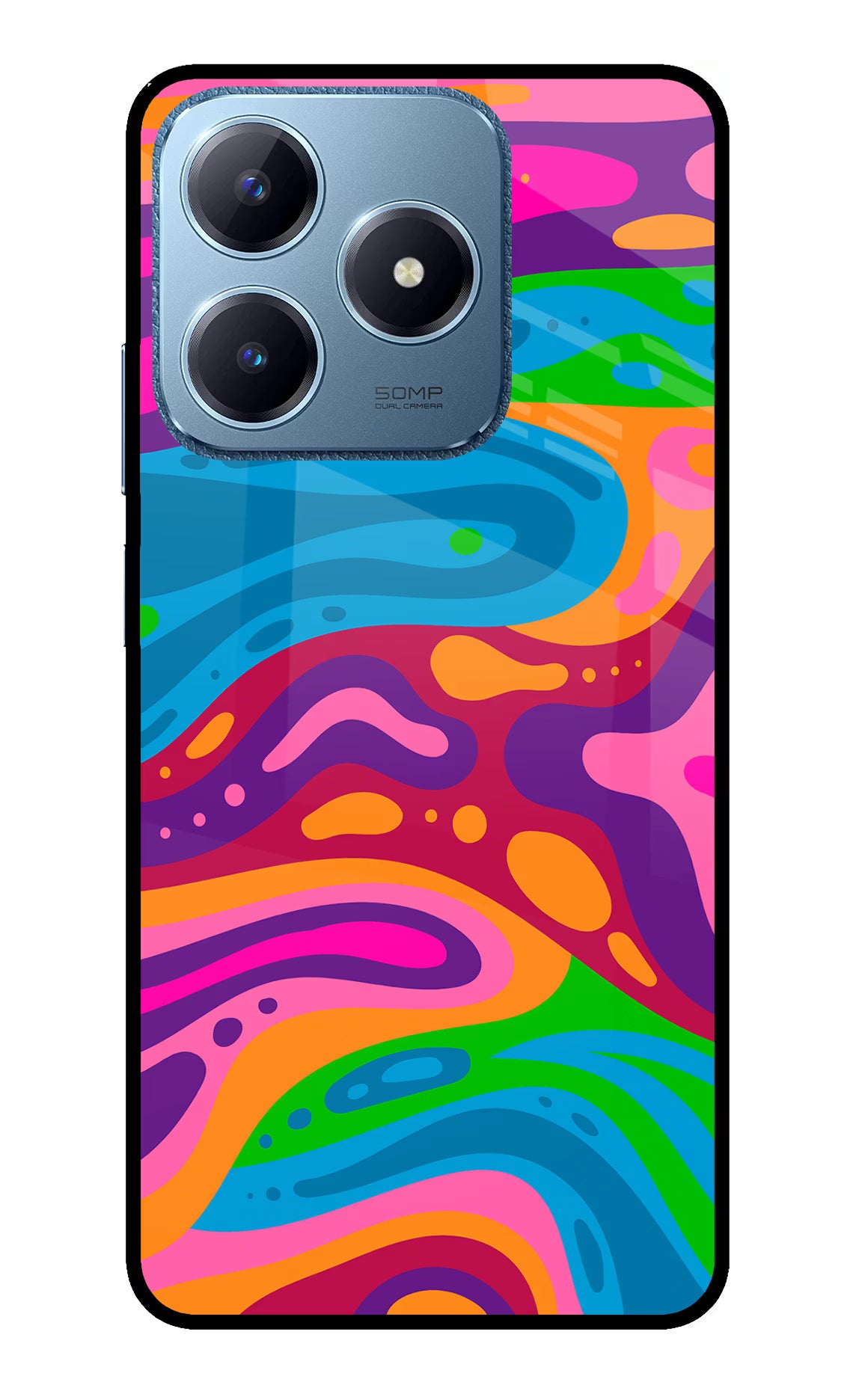 Trippy Pattern Realme C63 Glass Case