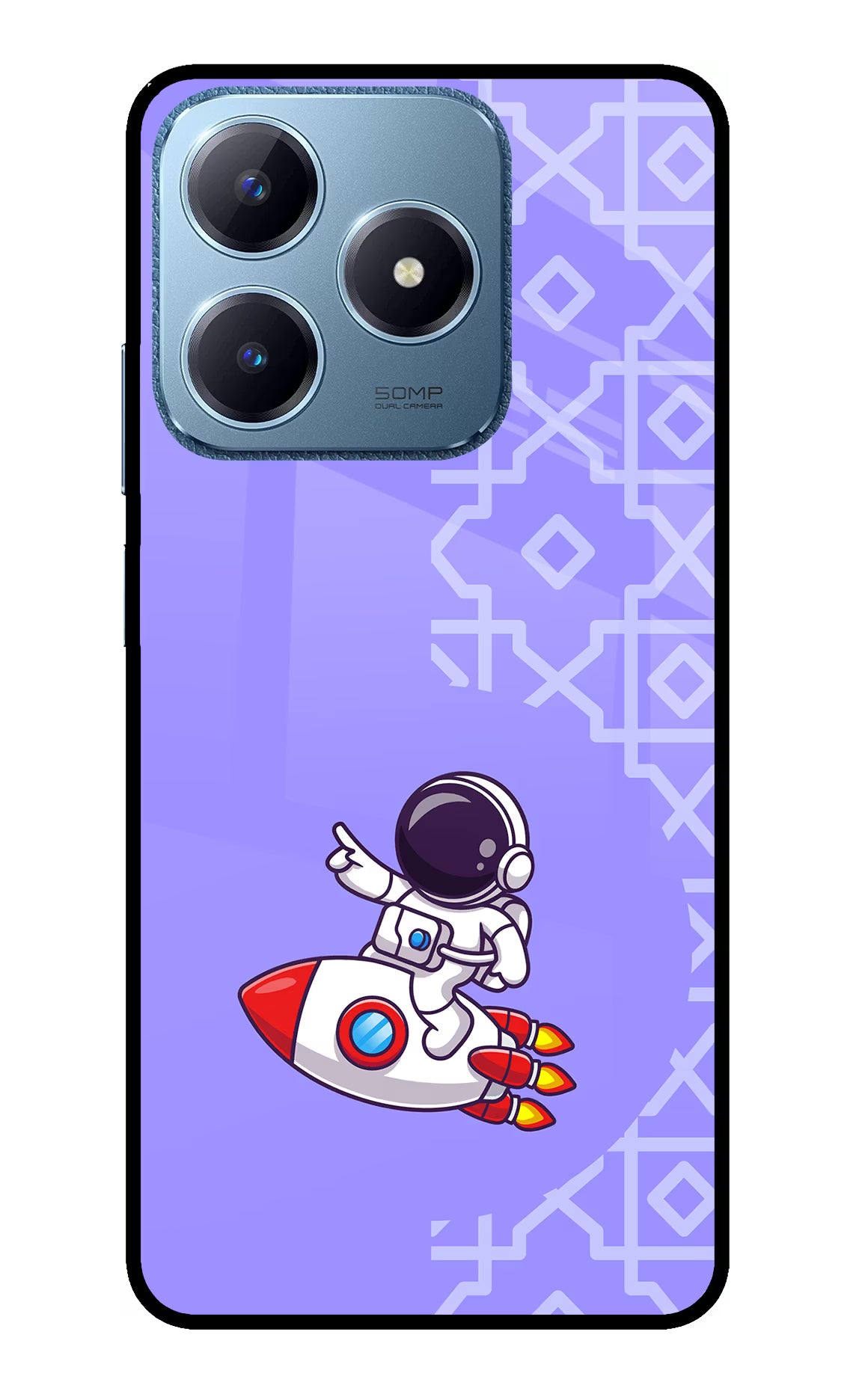 Cute Astronaut Realme C63 Glass Case