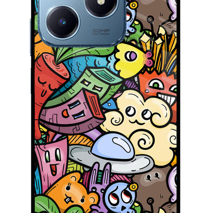 Veggie Doodle Realme C63 Glass Case Back Cover by Casekaro