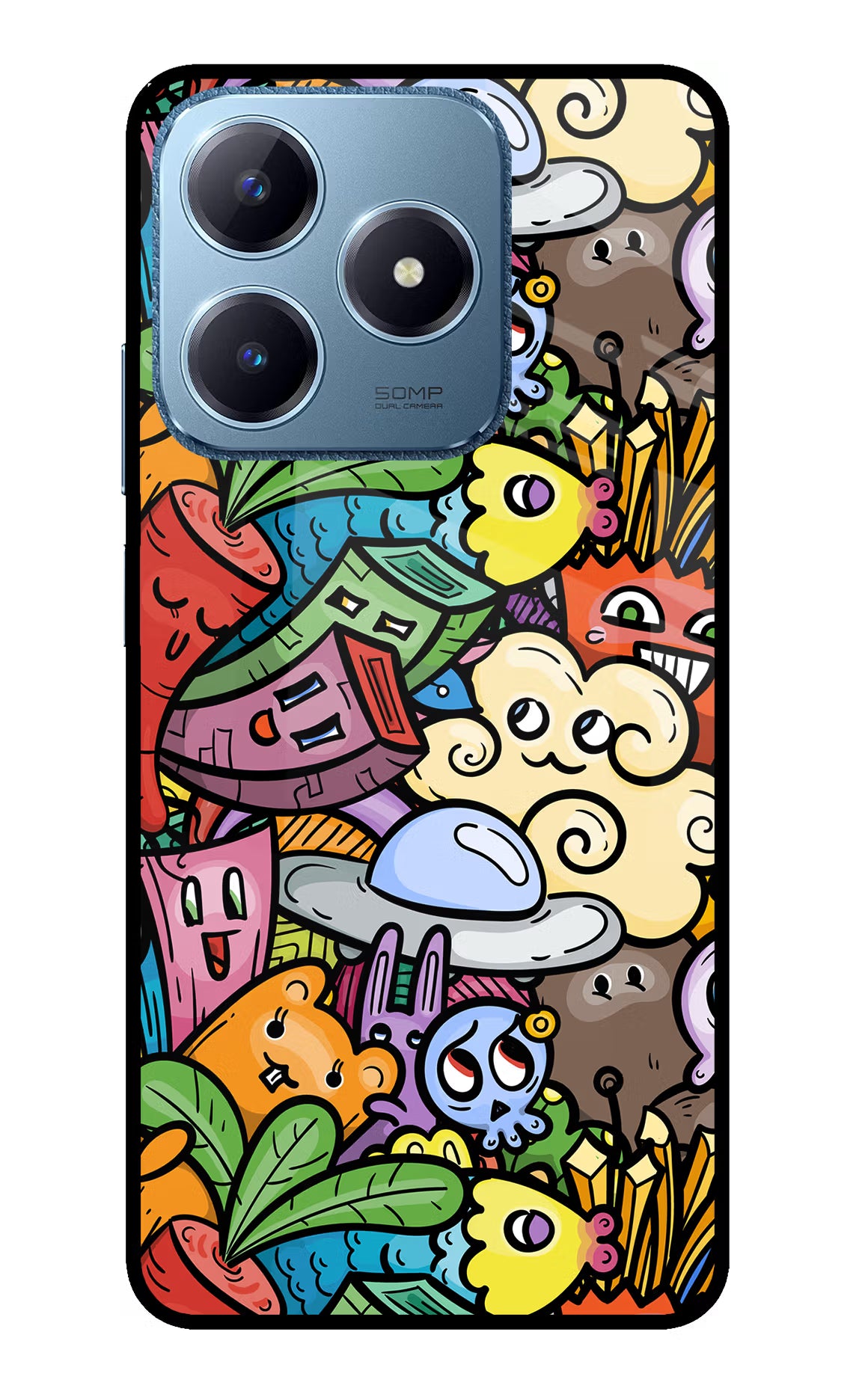 Veggie Doodle Realme C63 Glass Case