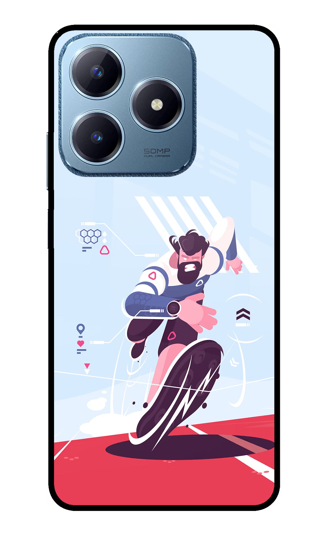 Run Pro Realme C63 Glass Case Back Cover by Casekaro