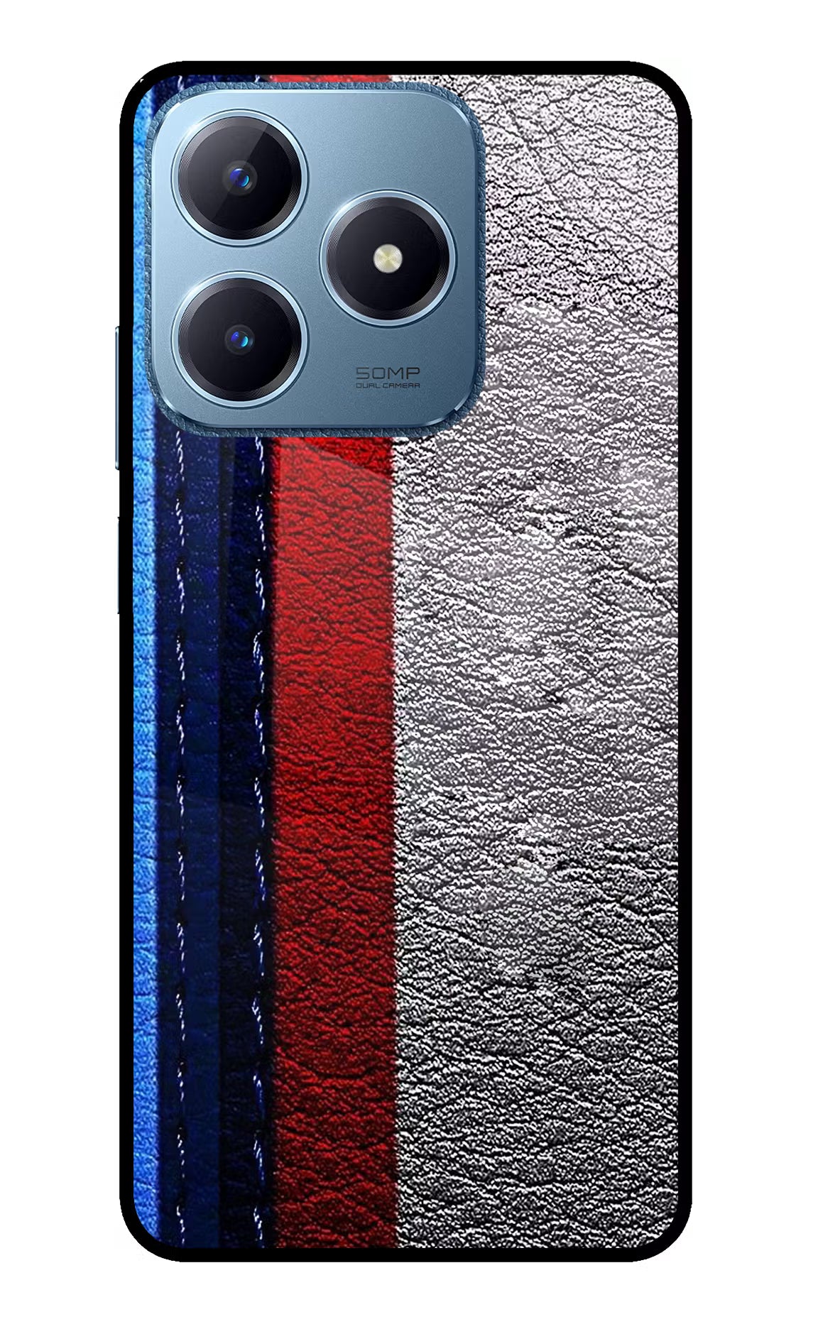 BMW Stripes Realme C63 Glass Case Back Cover by Casekaro