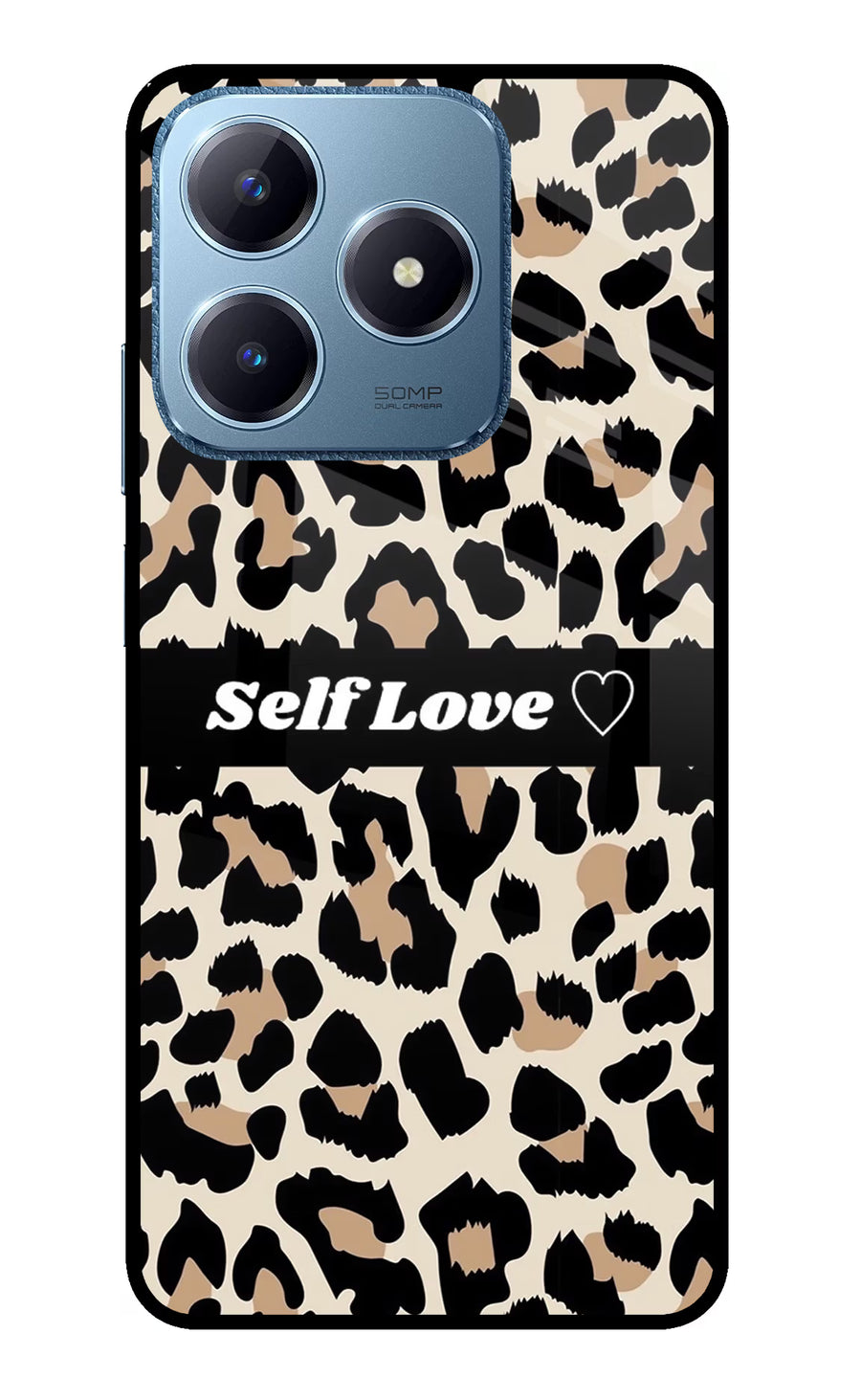Leopard Print Self Love Realme C63 Back Cover, Glass case