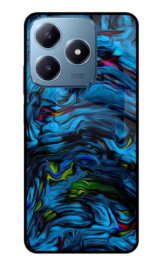 Dark Blue Abstract Realme C63 Glass Case