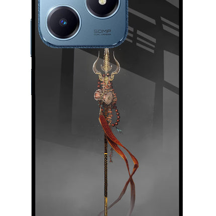 Shiv Trishul Realme C63 Glass Case Back Cover by Casekaro