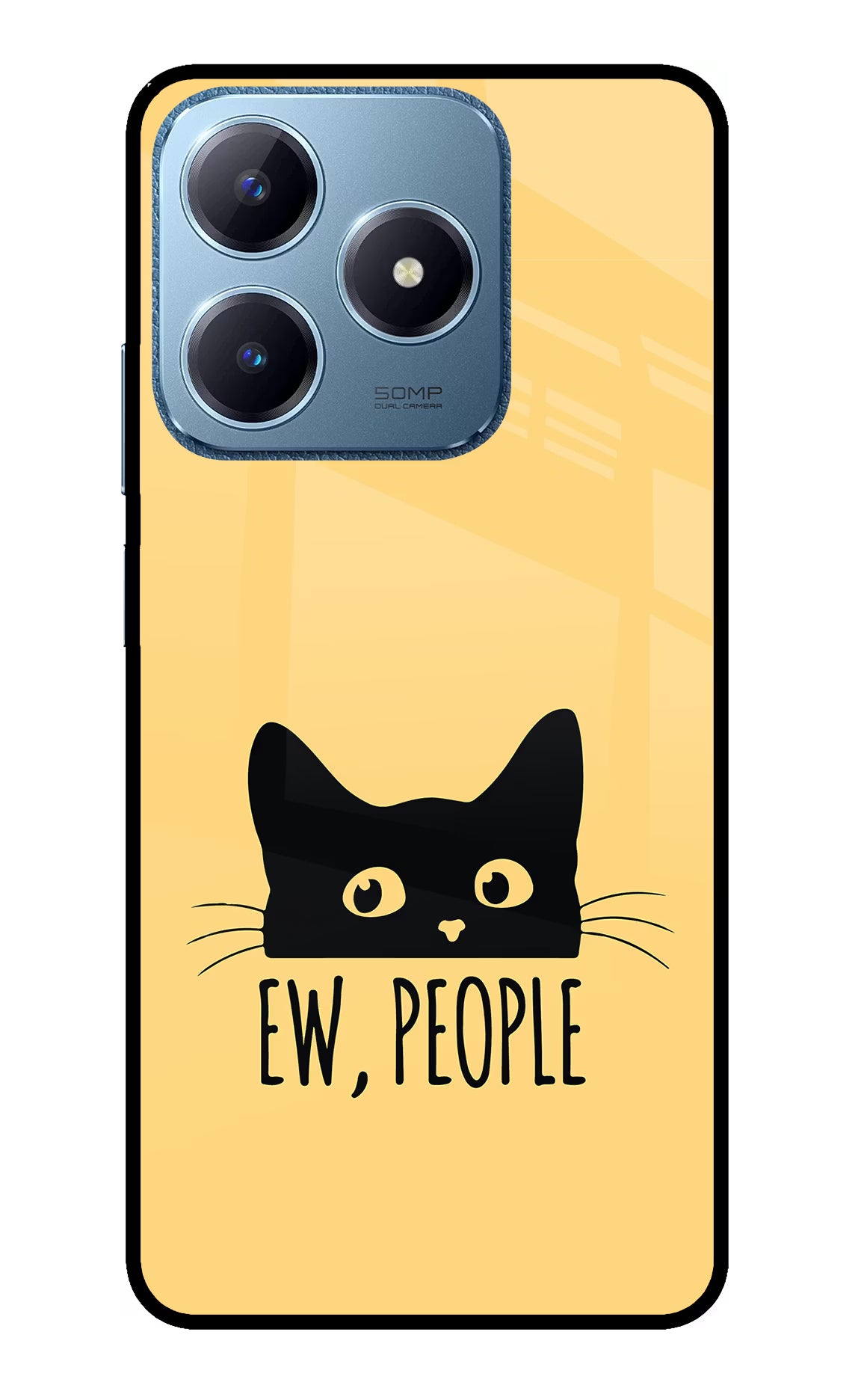 Ew People Catitude Realme C63 Glass Case Back Cover by Casekaro