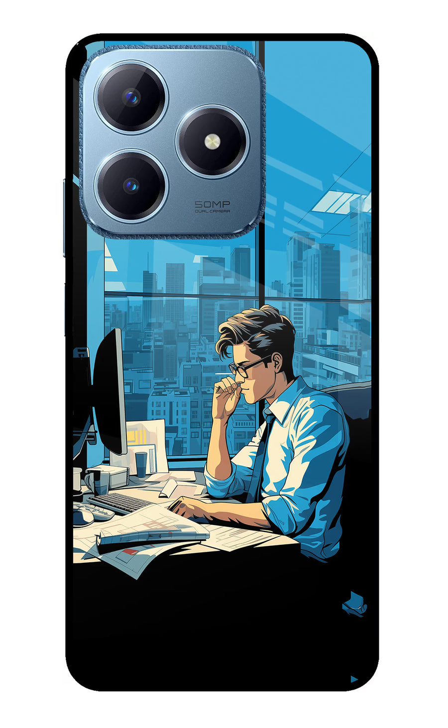 Focused Hustler (AI Generated) Realme C63 Back Cover, Glass case
