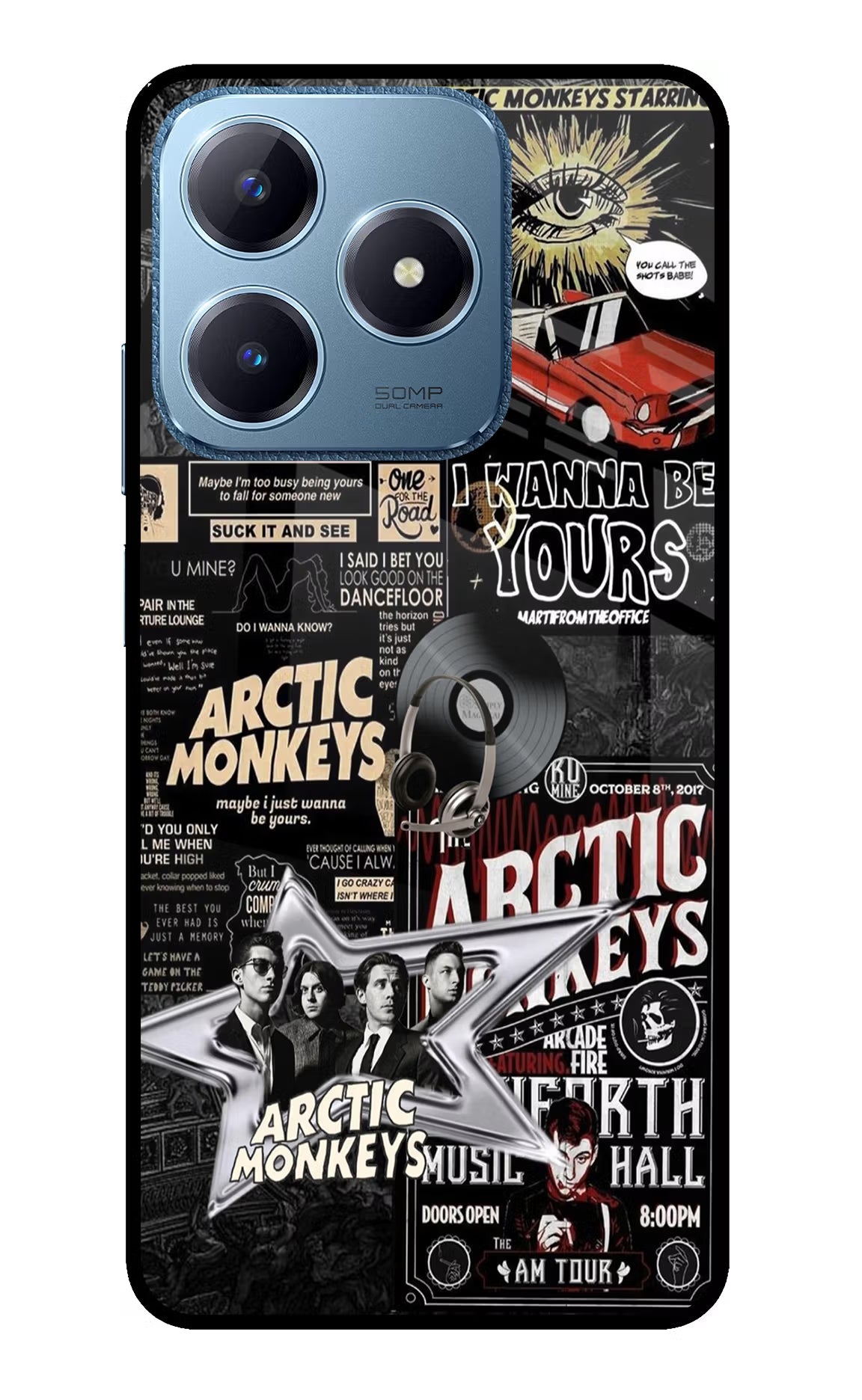 Arctic Monkeys Realme C63 Glass Case Back Cover by Casekaro